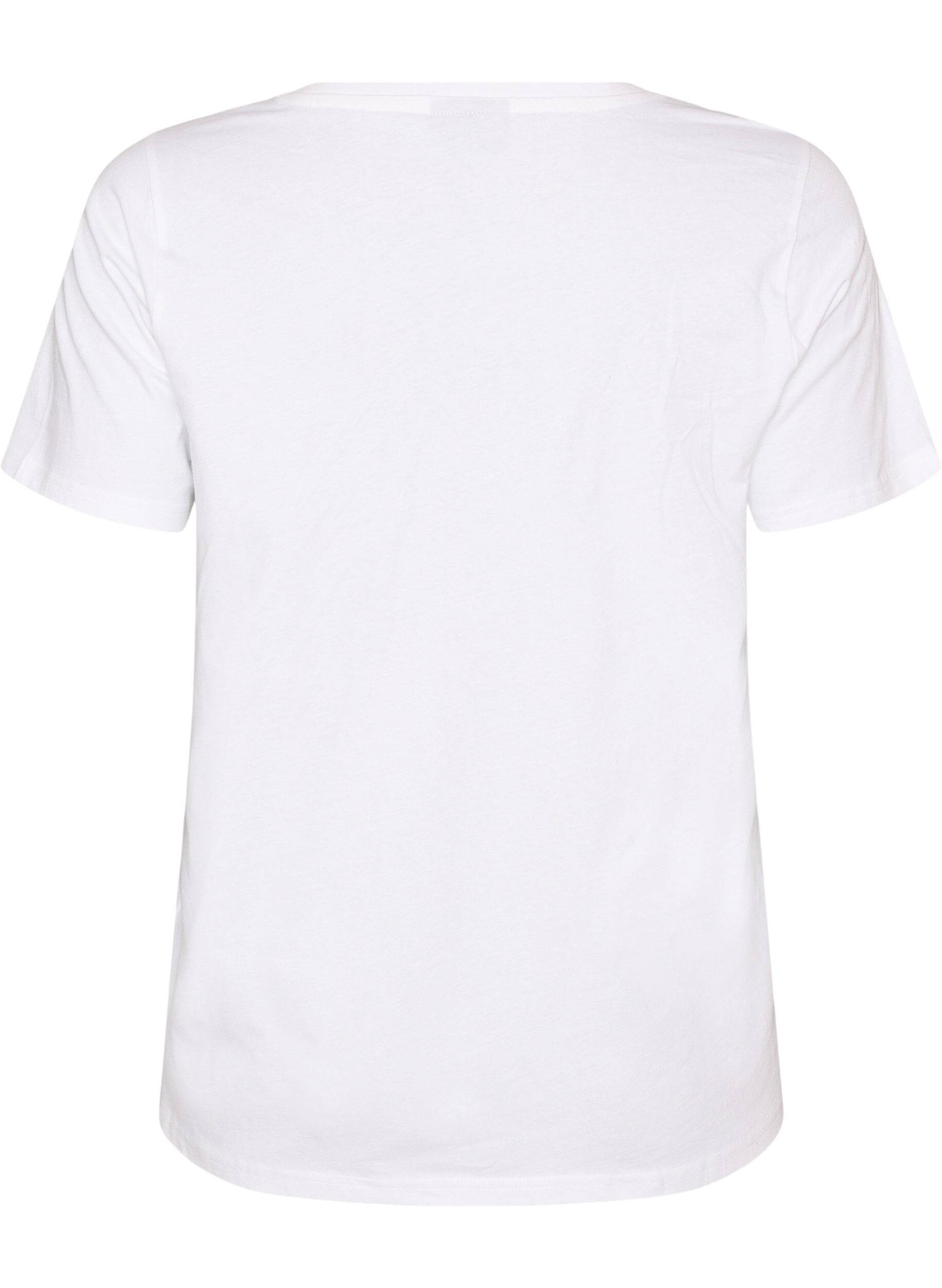 ZizziLuomupuuvillainen T-paita rantateemaisella printill&auml;, Valkoinen, Packshot image number 1