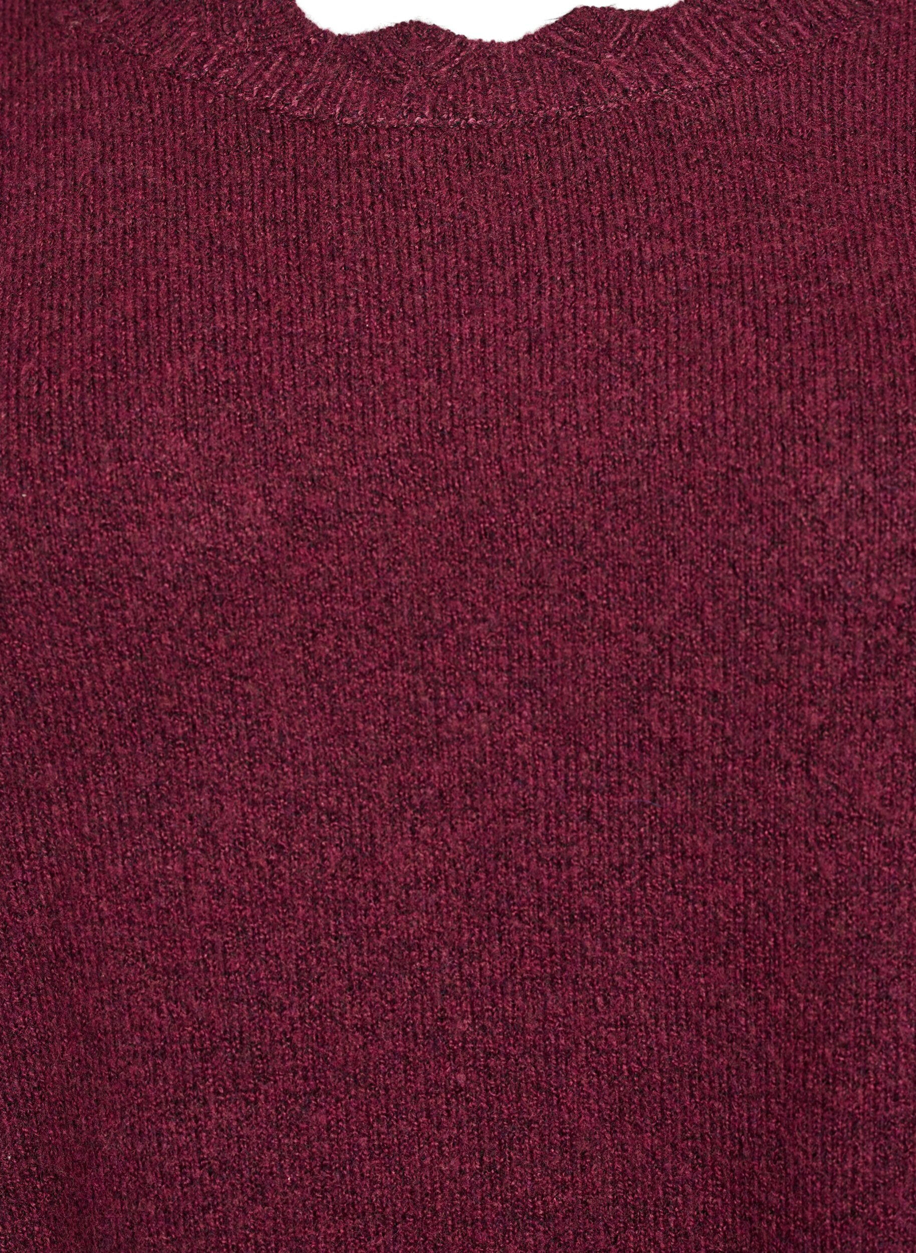 ZizziAaltoilevareunainen neulepusero, Tumma Bordeaux, Packshot image number 2