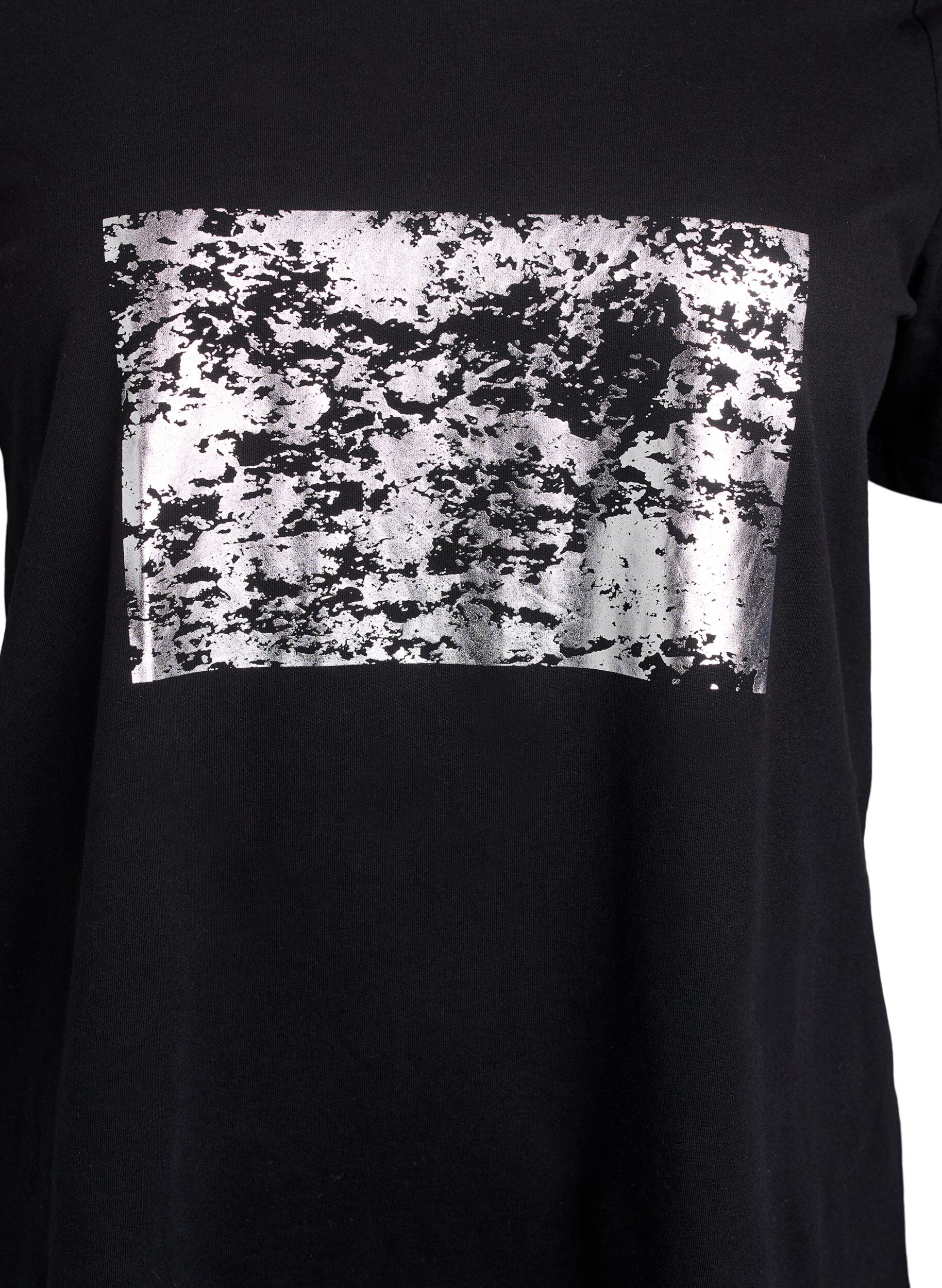 ZizziT-paita printill&auml;, Musta, Packshot image number 2