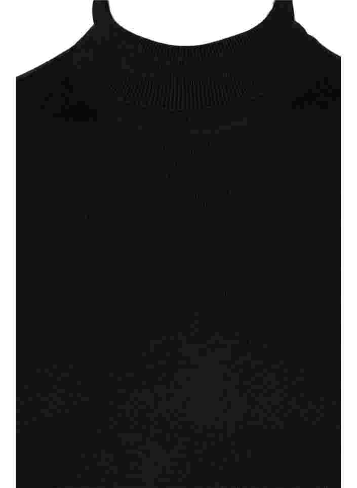Viskoosinen neulepusero poolokauluksella, Black, Packshot image number 2