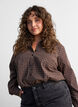 Ruudullinen paita strasseilla, Ruskea, Model image number 3