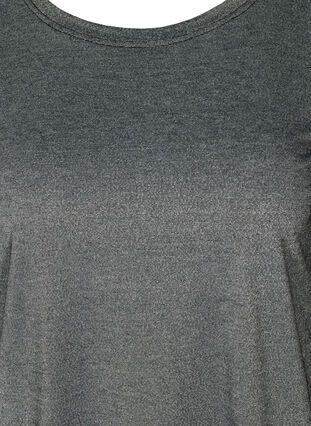 Lyhythihainen t-paita kimalteella, Black w Silver , Packshot image number 2