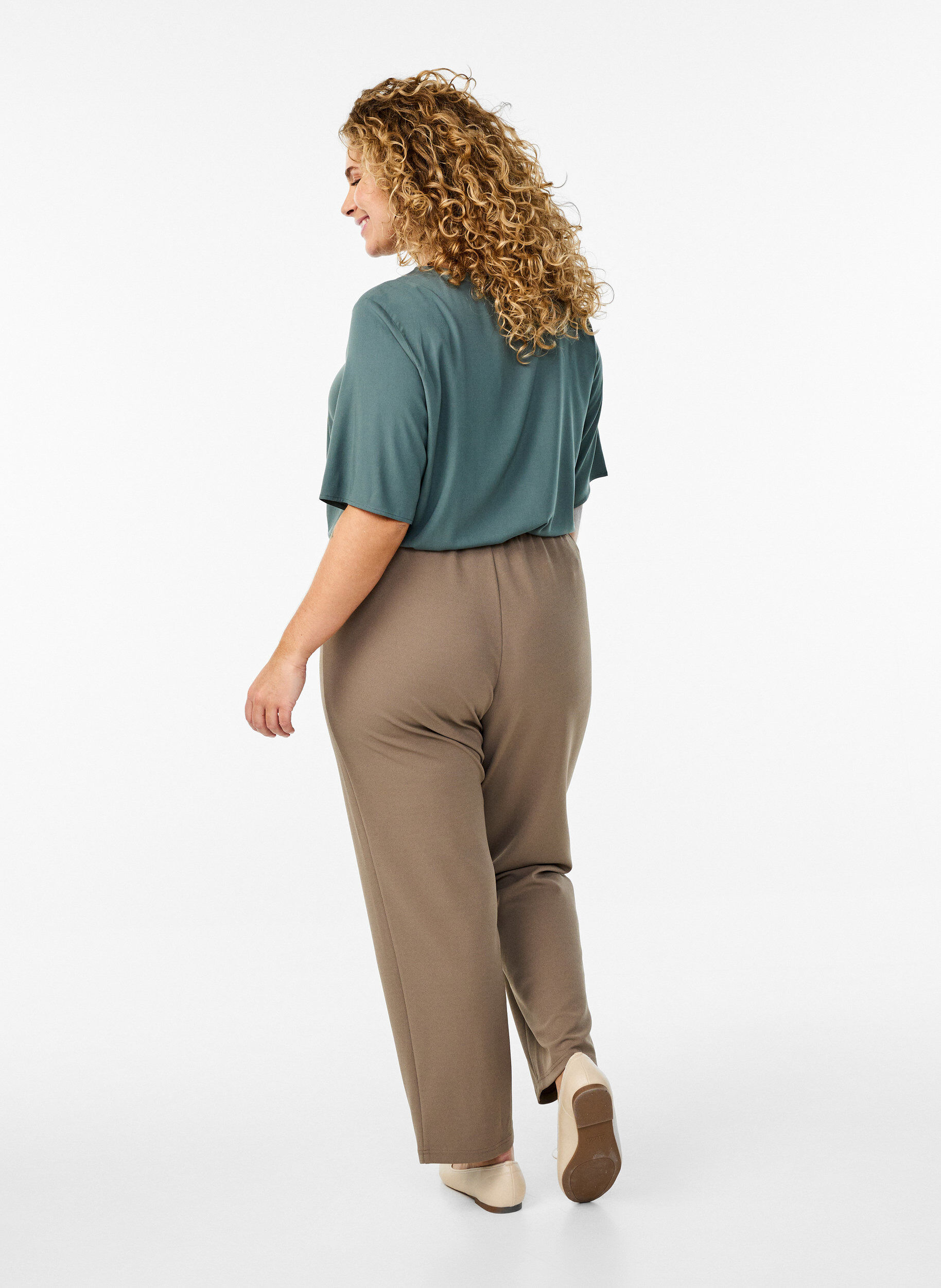 ZizziSuorat housut, Beige, Model image number 1