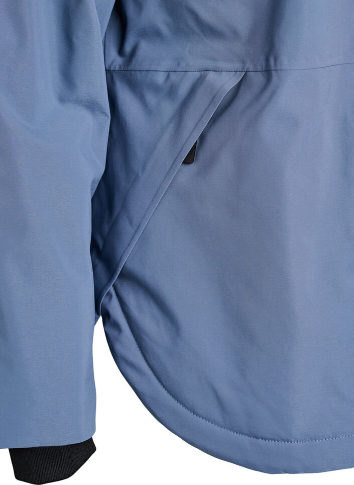 Toiminnallinen lyhyt talvitakki hupulla, Sininen, Packshot image number 3