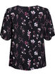 Kukkakuvioinen, lyhythihainen pusero, Musta, Packshot image number 1