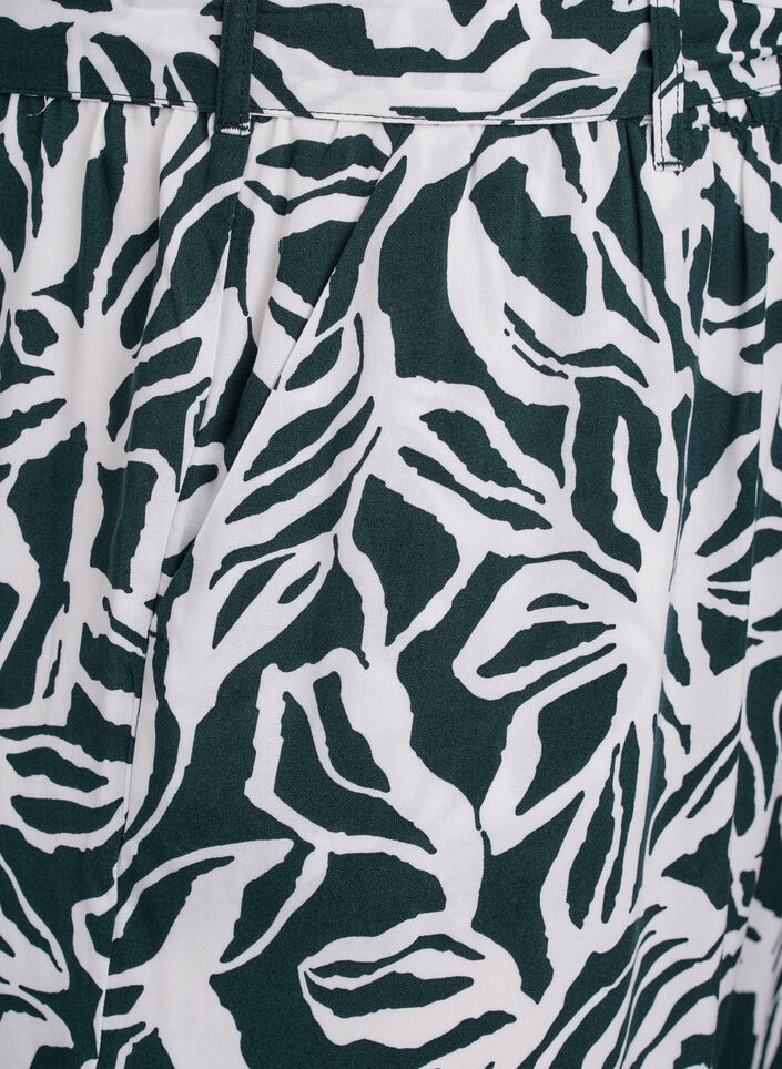 Korkeavyötäröiset viskoosihousut, Vihreä, Packshot image number 2