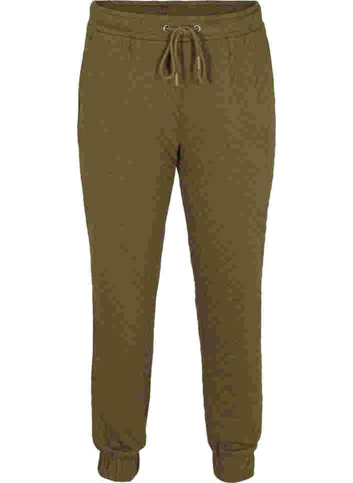 Kuvioidut housut nyörillä ja taskuilla, Ivy Green, Packshot image number 0