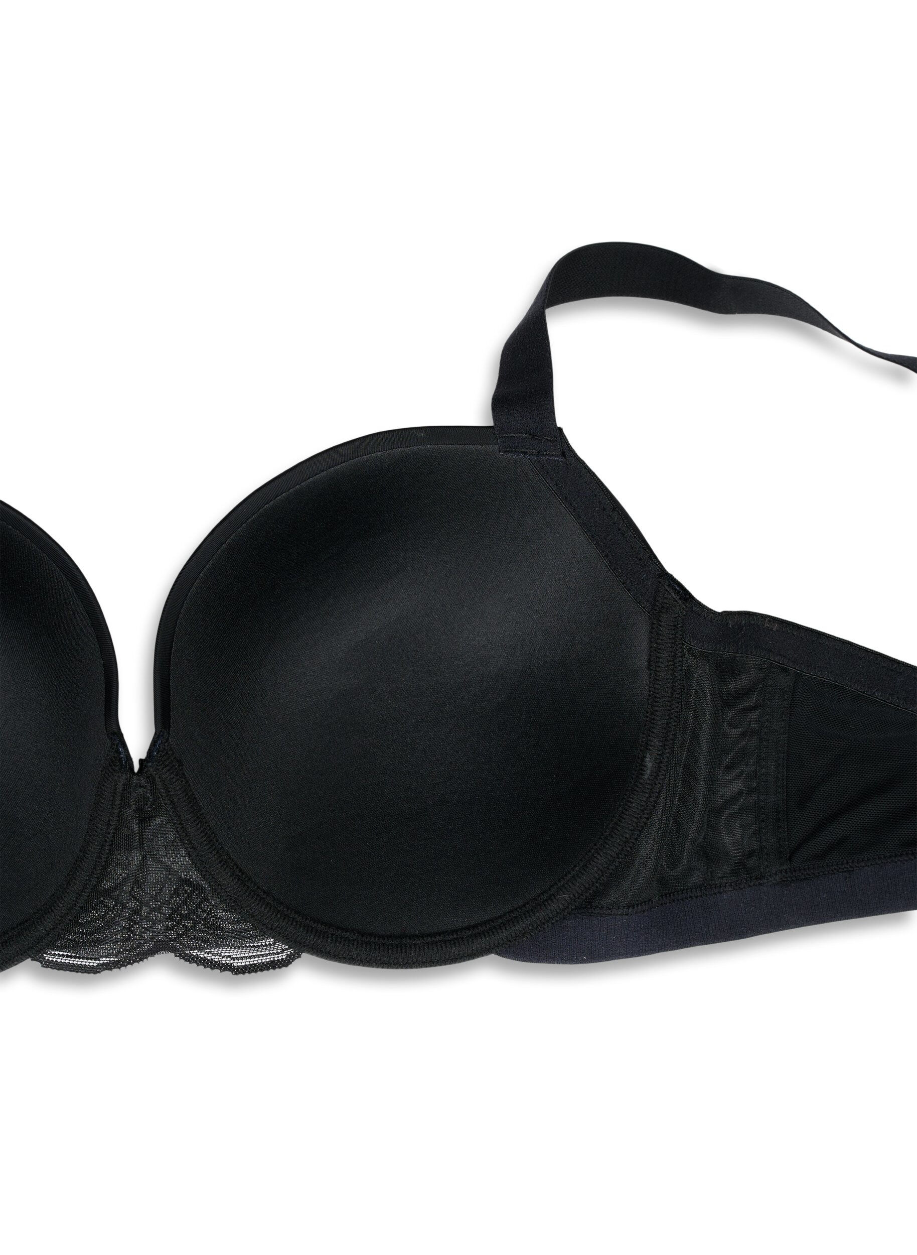 ZizziMuotoiltu rintaliivi meshill&auml;, Musta, Packshot image number 3