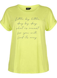 Ekologisesta puuvillasta valmistettu t-paita painatuksella, Wild Lime w. Navy