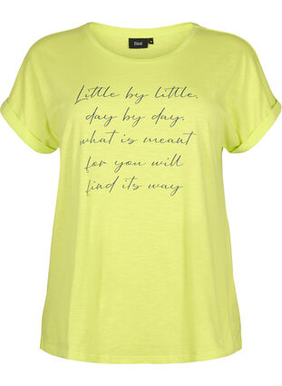 Ekologisesta puuvillasta valmistettu t-paita painatuksella, Wild Lime w. Navy, Packshot image number 0