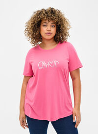 FLASH – kuviollinen t-paita, Hot Pink Amour, Model