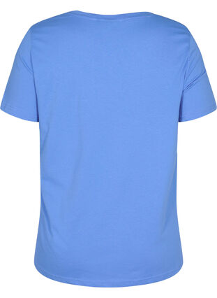 Lyhythihainen puuvillainen t-paita printillä , Ultramarine TEXT, Packshot image number 1
