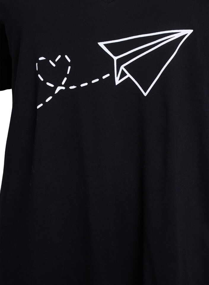 Luomupuuvillasta valmistettu v-aukkoinen y&ouml;paita, , Packshot image number 2