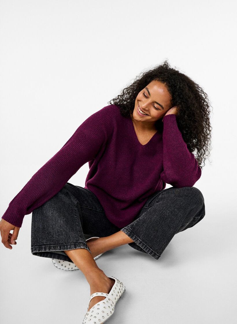 Neulepusero v-pääntiellä ja pitkät hihat, Potent P. Black Mel., Image image number 0