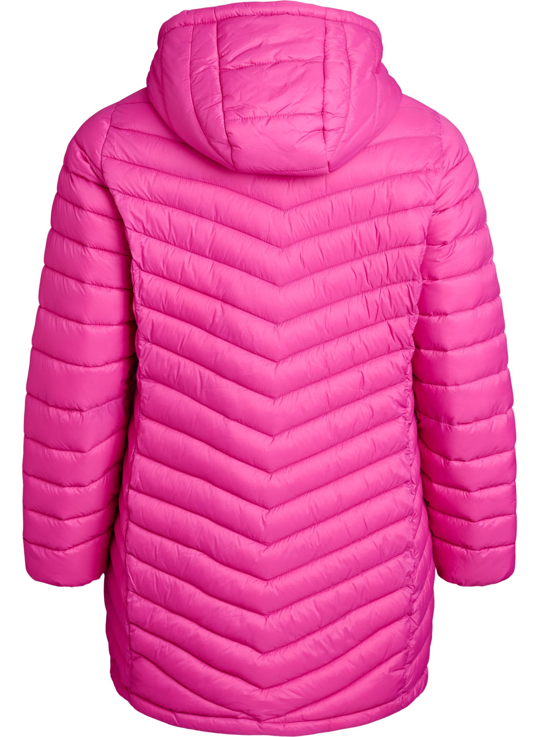 ZizziKevyt takki taskuilla ja irrotettavalla hupulla, Vaaleanpunainen, Packshot image number 1