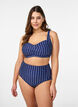 Bikinihousut printillä ja korkealla vyötäröllä, Sininen, Model image number 0