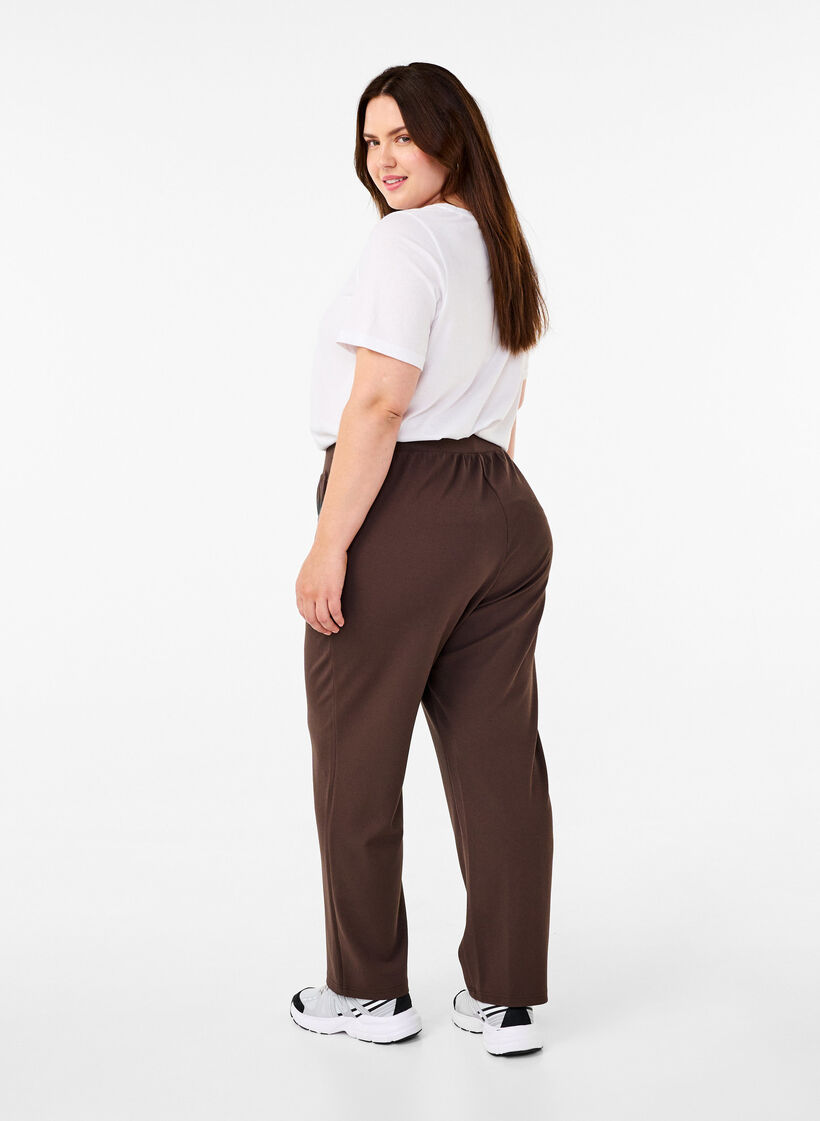 Suorat housut, Ruskea, Model image number 1