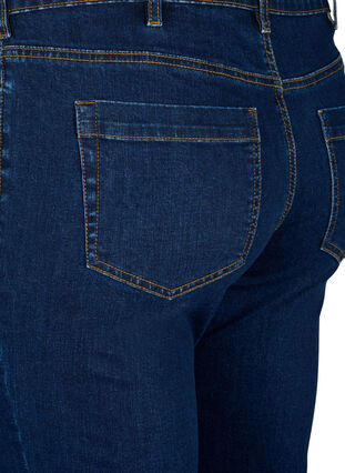 Slim fit Emily-farkut, joissa on normaali vyötärö., Dark blue, Packshot image number 3