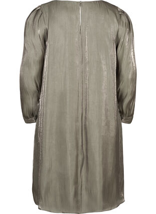 Kiiltävä mekko pitkillä puhvihihoilla, Green As Sample, Packshot image number 1