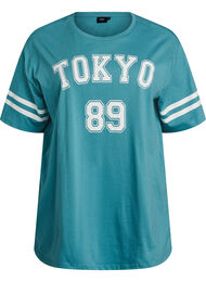 Sporttinen oversize-kokoinen college-T-paita, Sininen