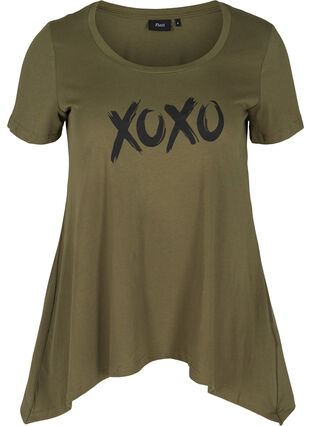 Lyhythihainen puuvillainen t-paita a-mallissa , Ivy Green XOXO, Packshot image number 0
