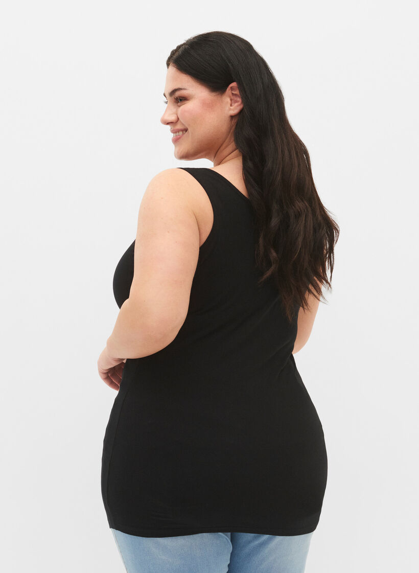 Yksivärinen perus paita puuvillasta, Black, Model image number 1