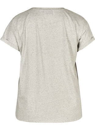 Meleerattu puuvillainen t-paita, Light Grey Melange, Packshot image number 1