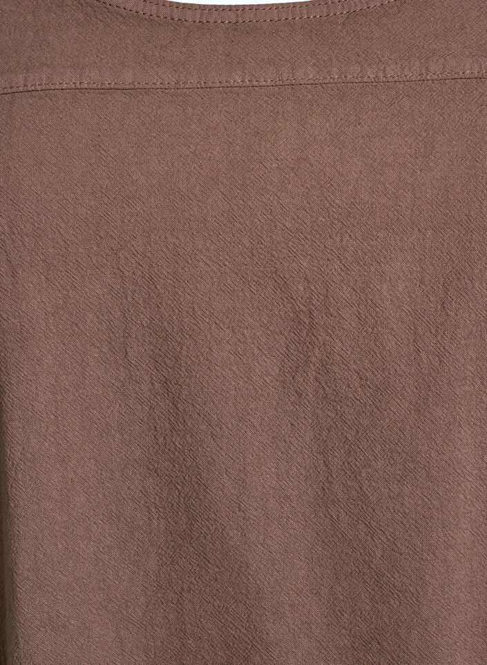 Lyhythihainen puuvillamekko, Ruskea, Packshot image number 2