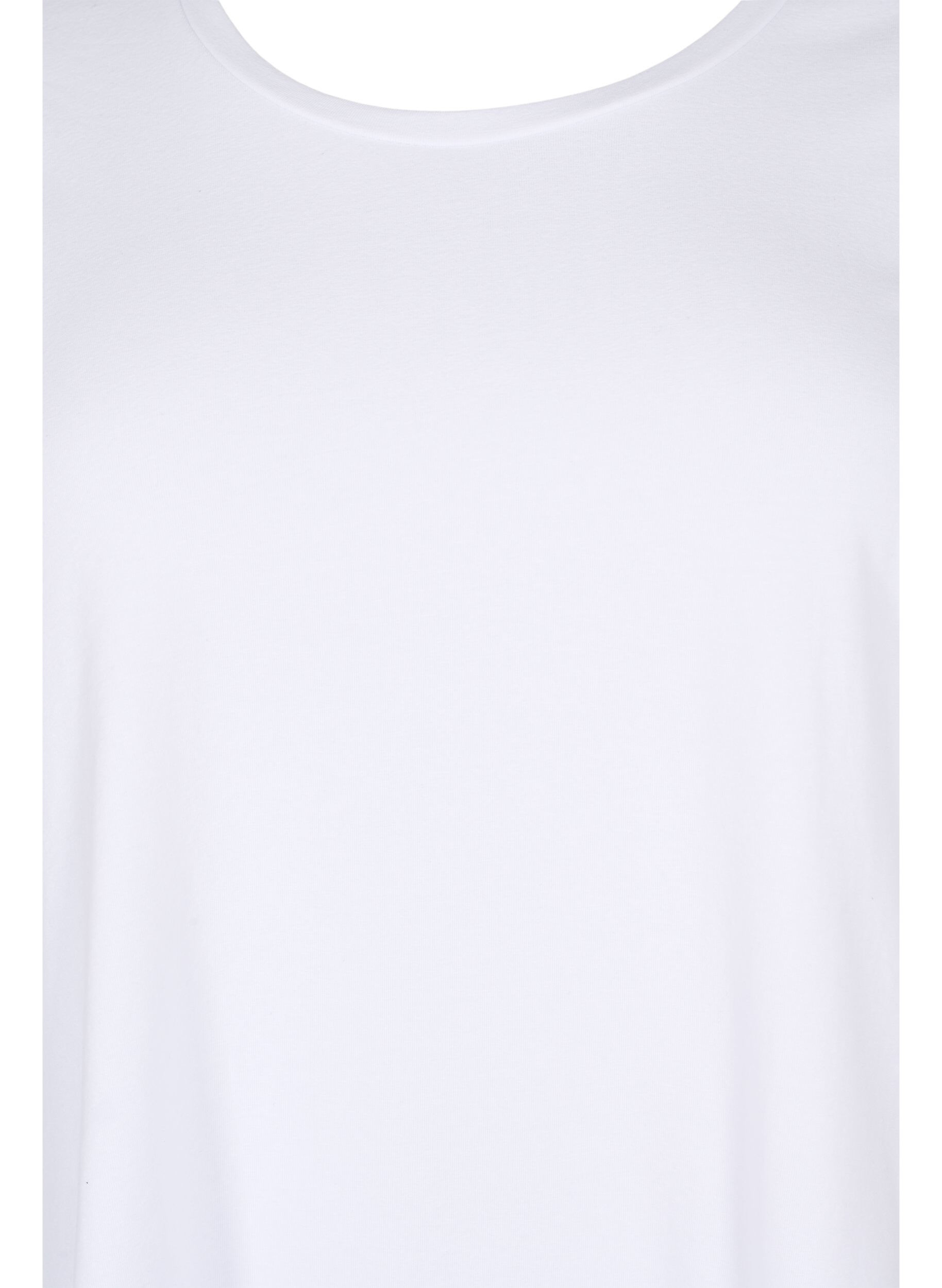 ZizziPuuvillainen perus t-paita 3/4-hihoilla, Valkoinen, Packshot image number 2