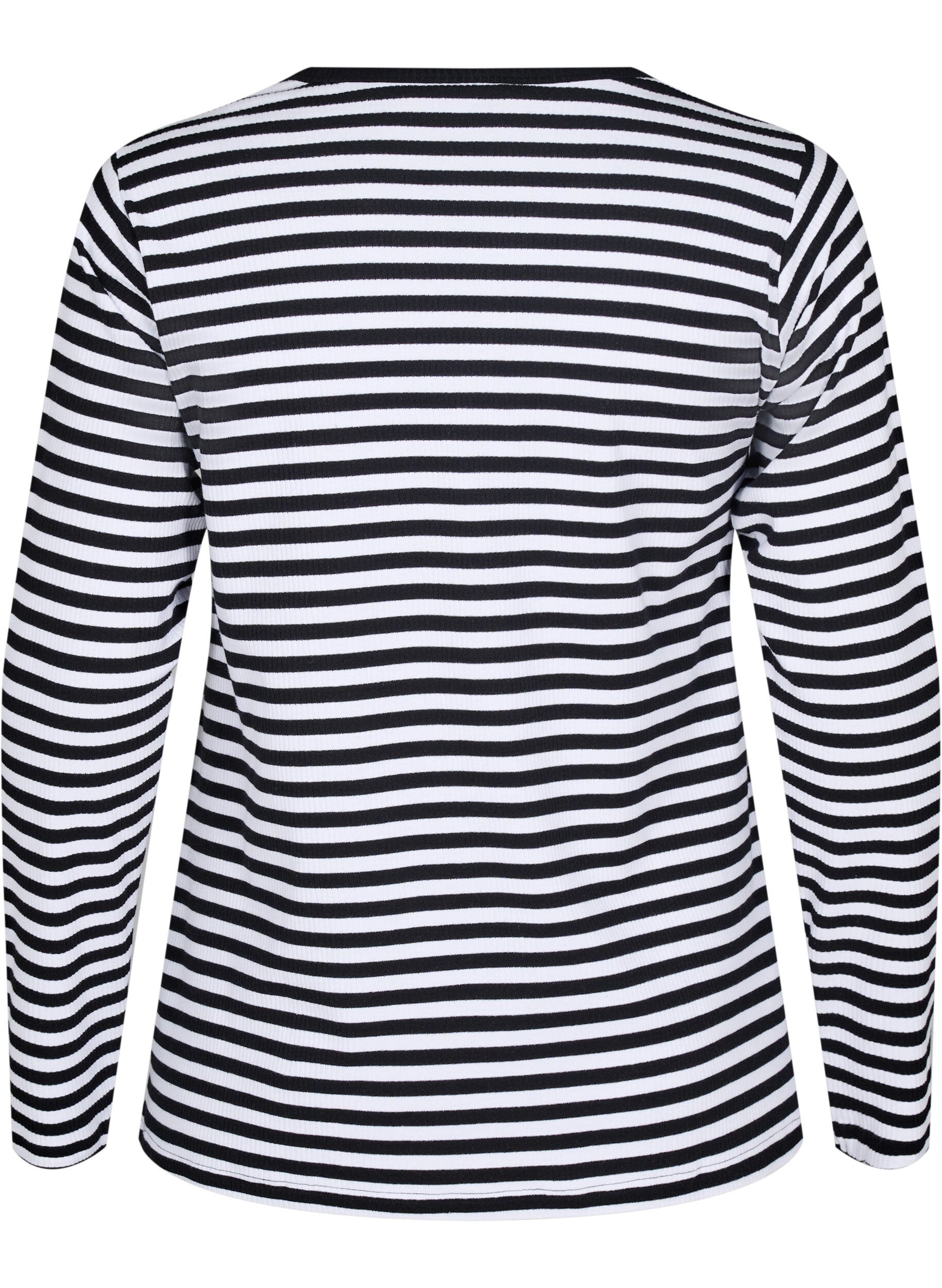 ZizziRaidallinen pusero pitkill&auml; hihoilla, Musta, Packshot image number 1