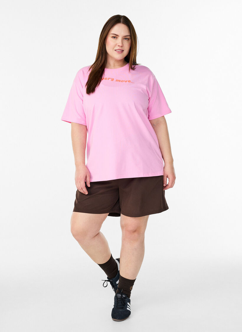 Urheilullinen t-paita luomupuuvillasta, Vaaleanpunainen, Model image number 1
