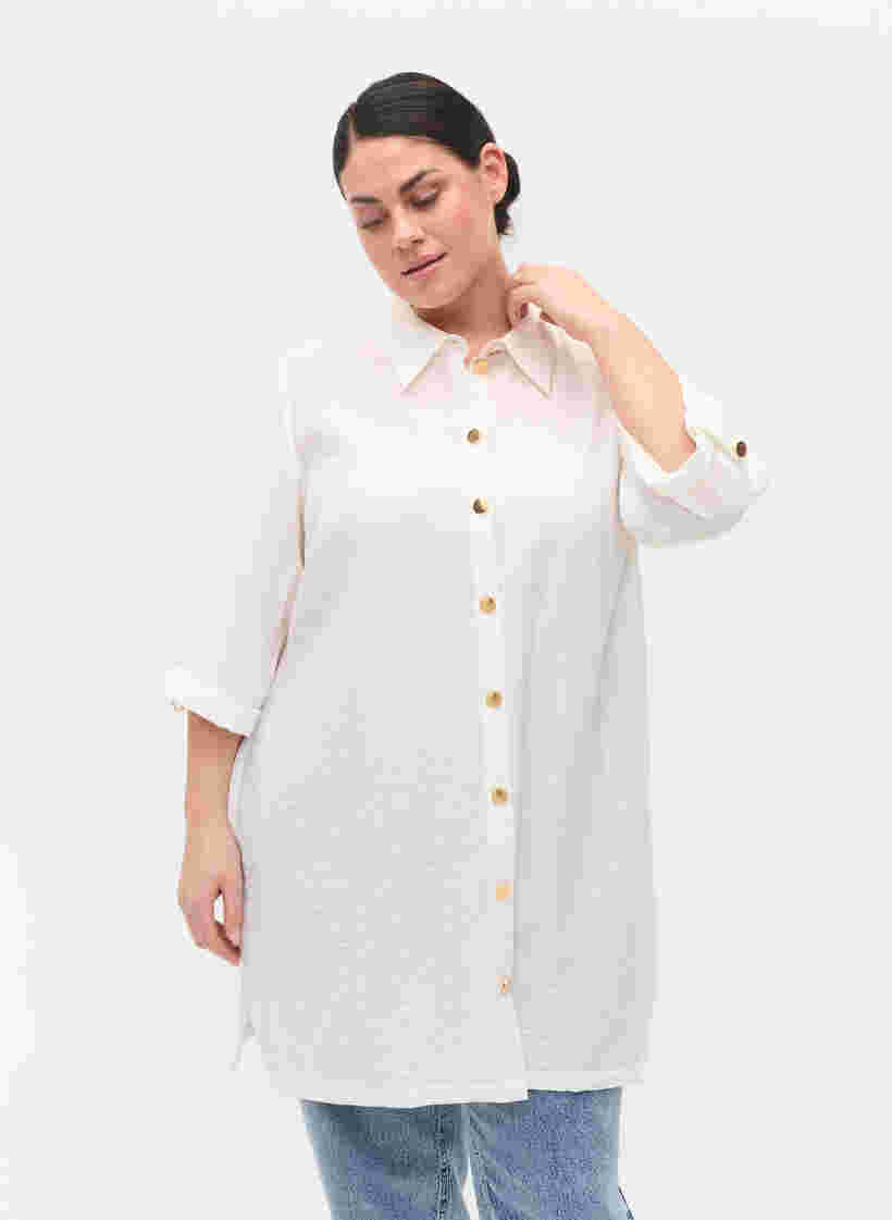 Pitkä paita 3/4-hihoilla, Bright White, Model image number 0