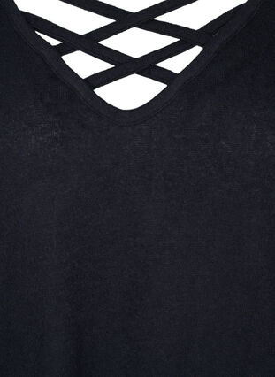 Kampanjatuote - Pitkähihainen viskoosipusero v-aukolla, Black, Packshot image number 2