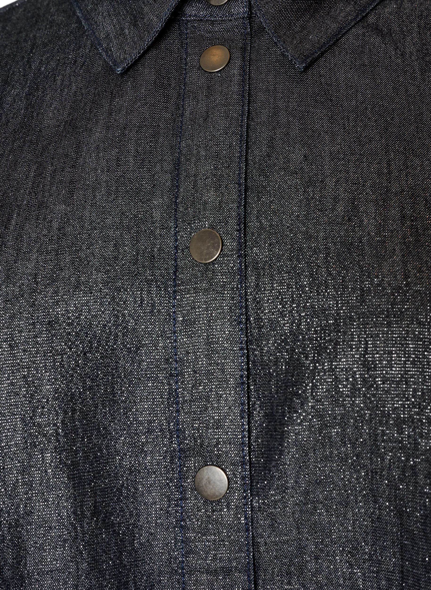 ZizziDenim-paita glitterlangalla ja 3/4-hihat, Harmaa, Packshot image number 2