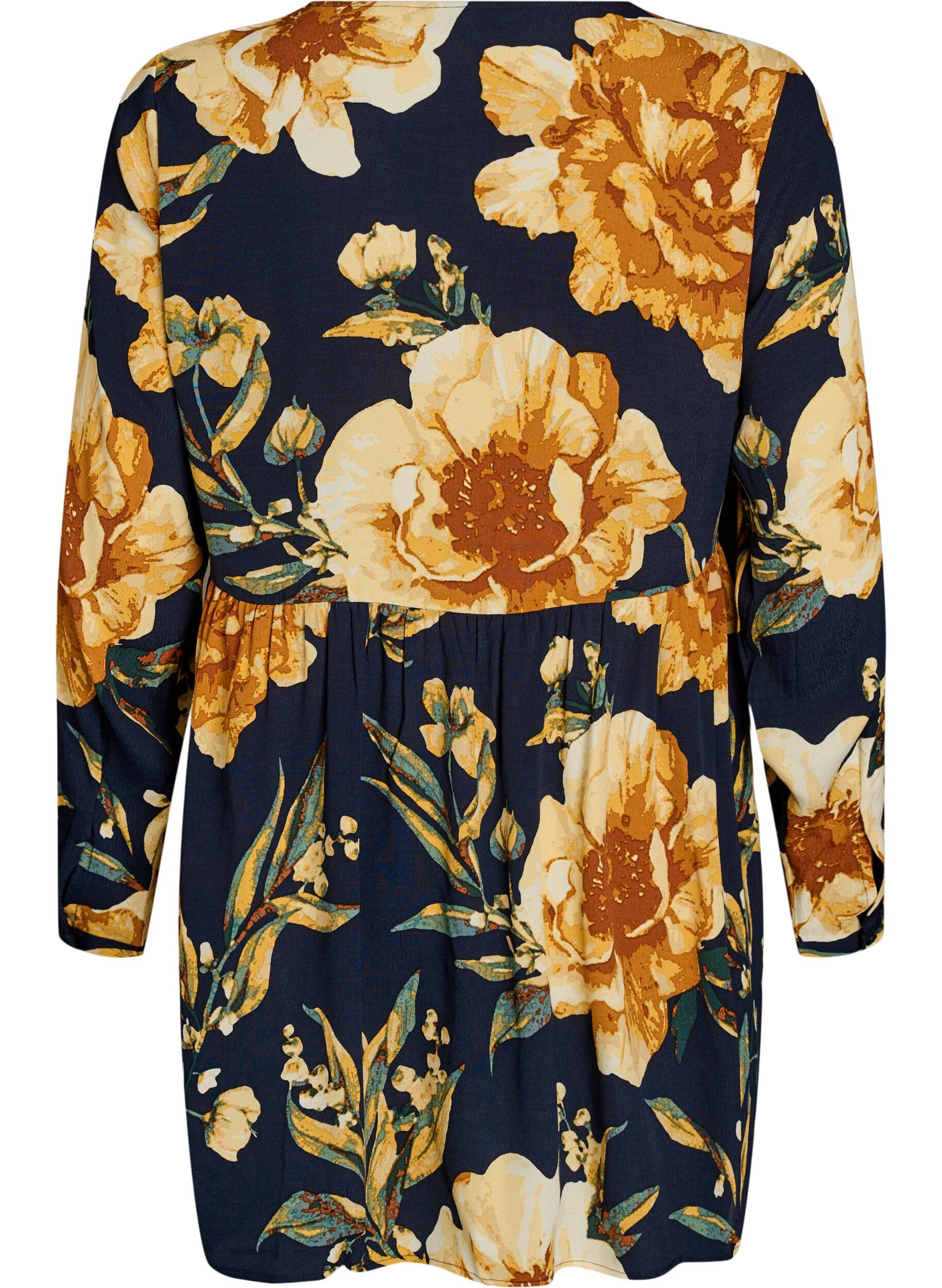 Zizzi Pitk&auml;hihainen tunika sauman yksityiskohdalla, Sininen, Packshot image number 1