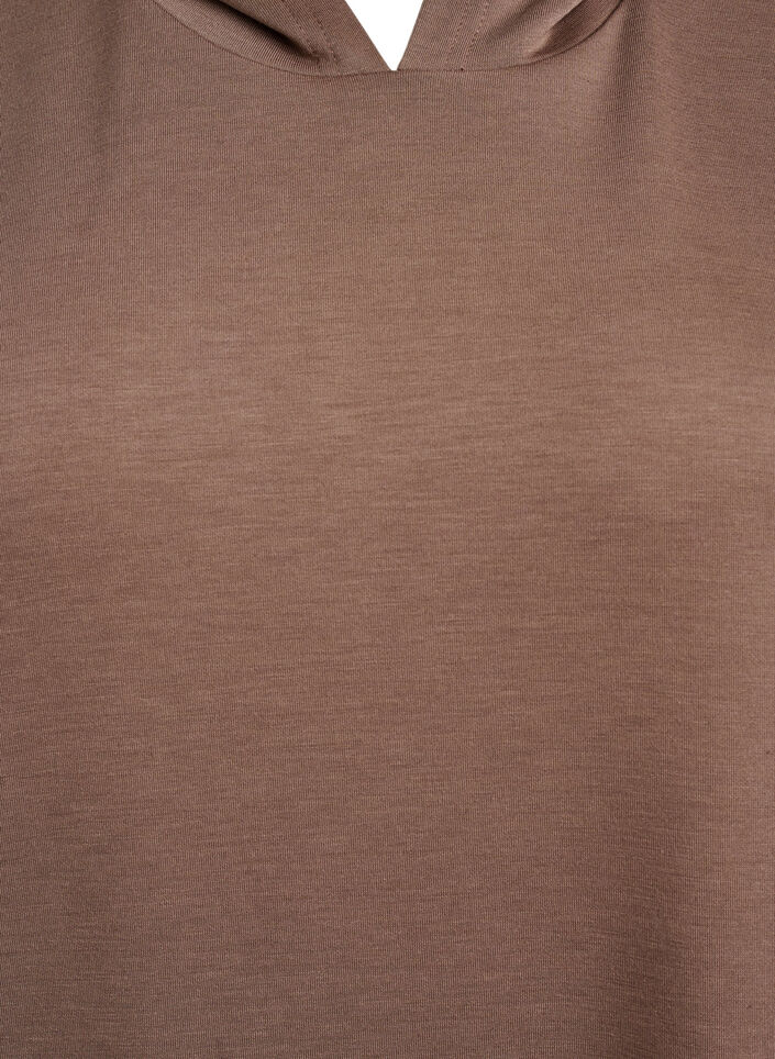 Lyhythihainen collegemekko modaalisekoitteesta, Ruskea, Packshot image number 2