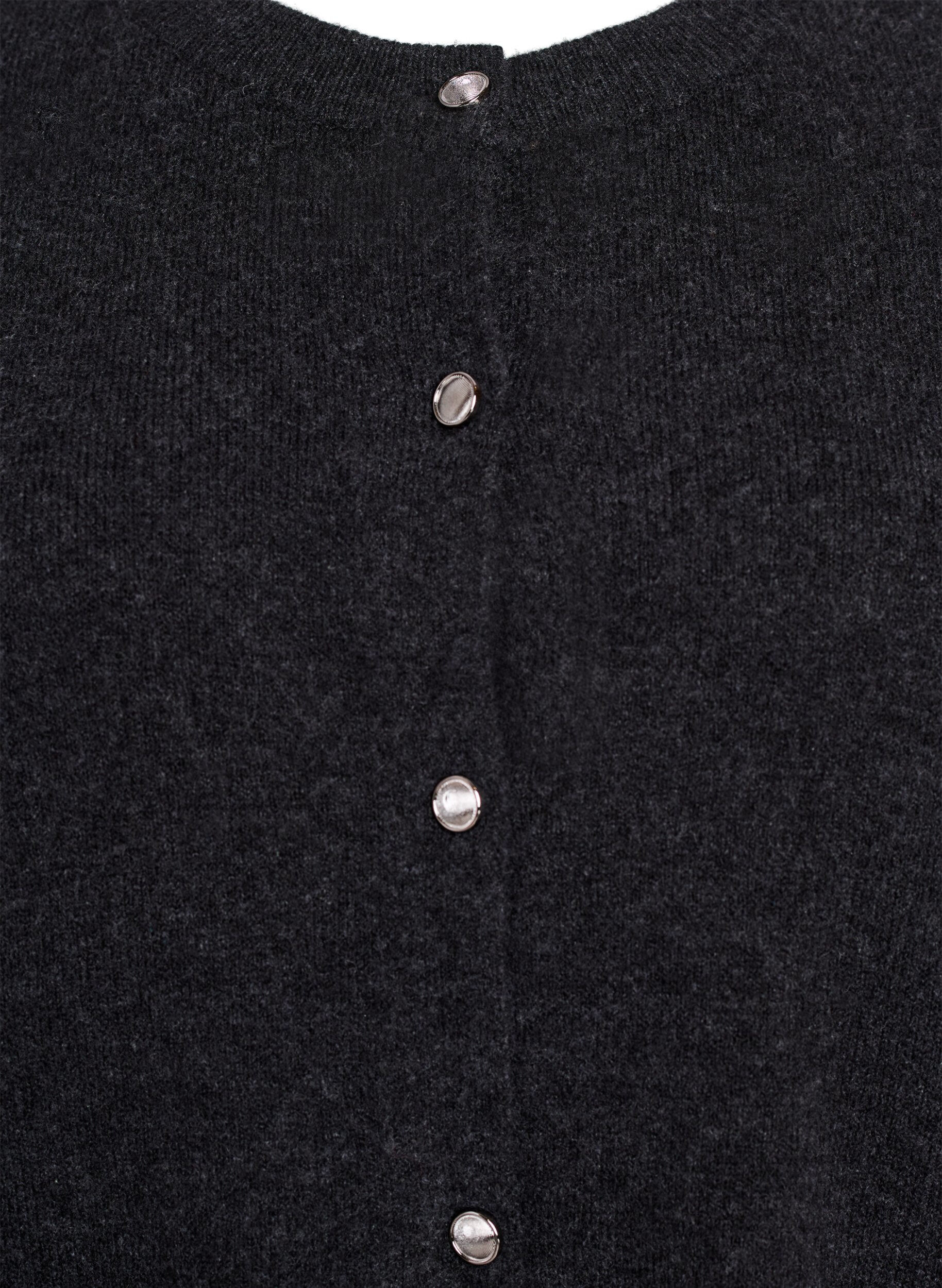 Zizzi Lyhythihainen neuletakki, Harmaa, Packshot image number 2