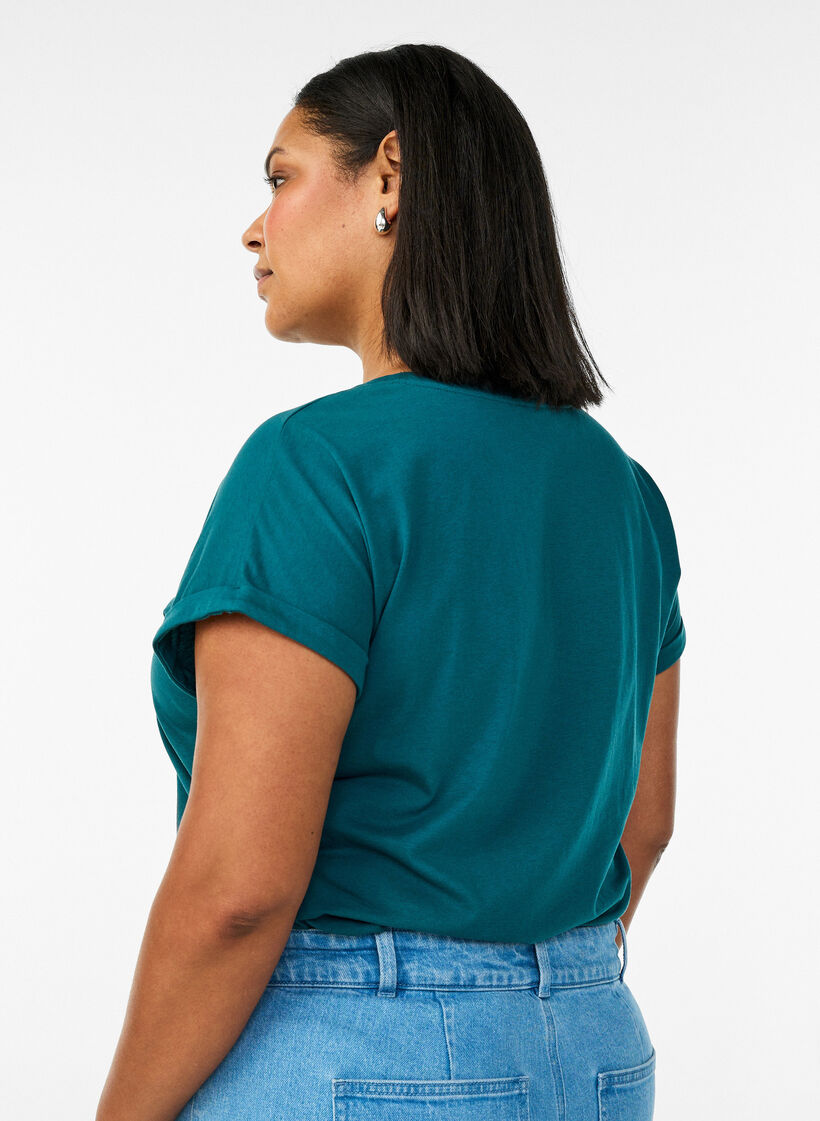 Lyhythihainen t-paita puuvillasekoitteesta, Vihre&auml;, Model image number 2