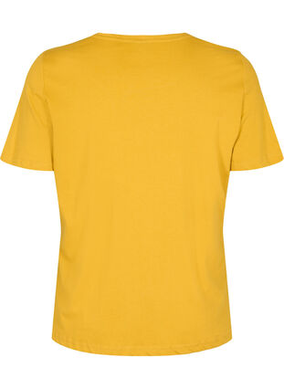 Lyhythihainen puuvillainen t-paita painatuksella, Harvest Gold, Packshot image number 1