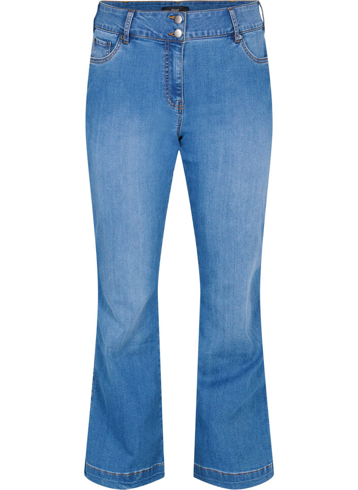 Korkeavyötäröiset Ellen bootcut -farkut, Blue denim, Packshot image number 0