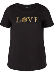 Lyhythihainen t-paita printillä , Black w. Love