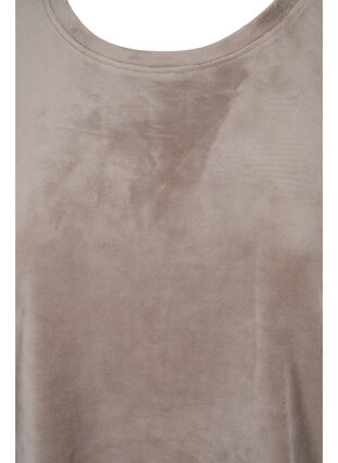 Lyhythihainen t-paita velour-kankaasta, Taupe Gray, Packshot image number 2