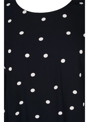 Pilkullinen viskoosimekko lyhyillä hihoilla, Black Dot, Packshot image number 2