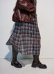 Ruutukuosinen mesh-midihame, Sininen, Model image number 2