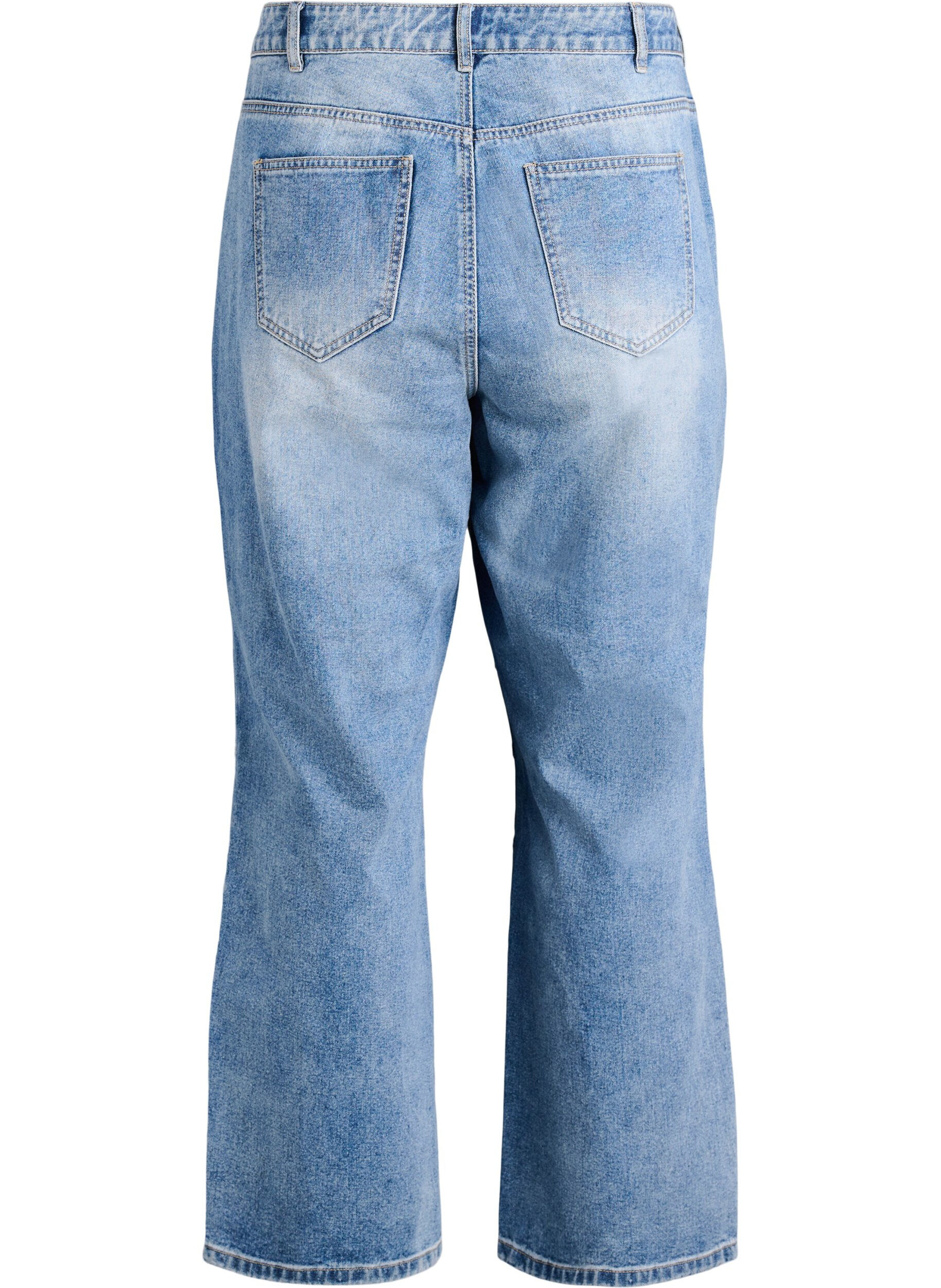 Zizzi Leve&auml;lahkeiset farkut tikkauksilla, Sininen, Packshot image number 1