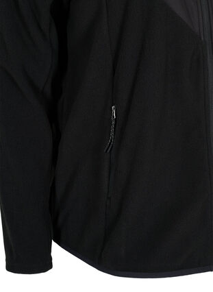Korkeakauluksinen fleecetakki taskuilla, Black, Packshot image number 3