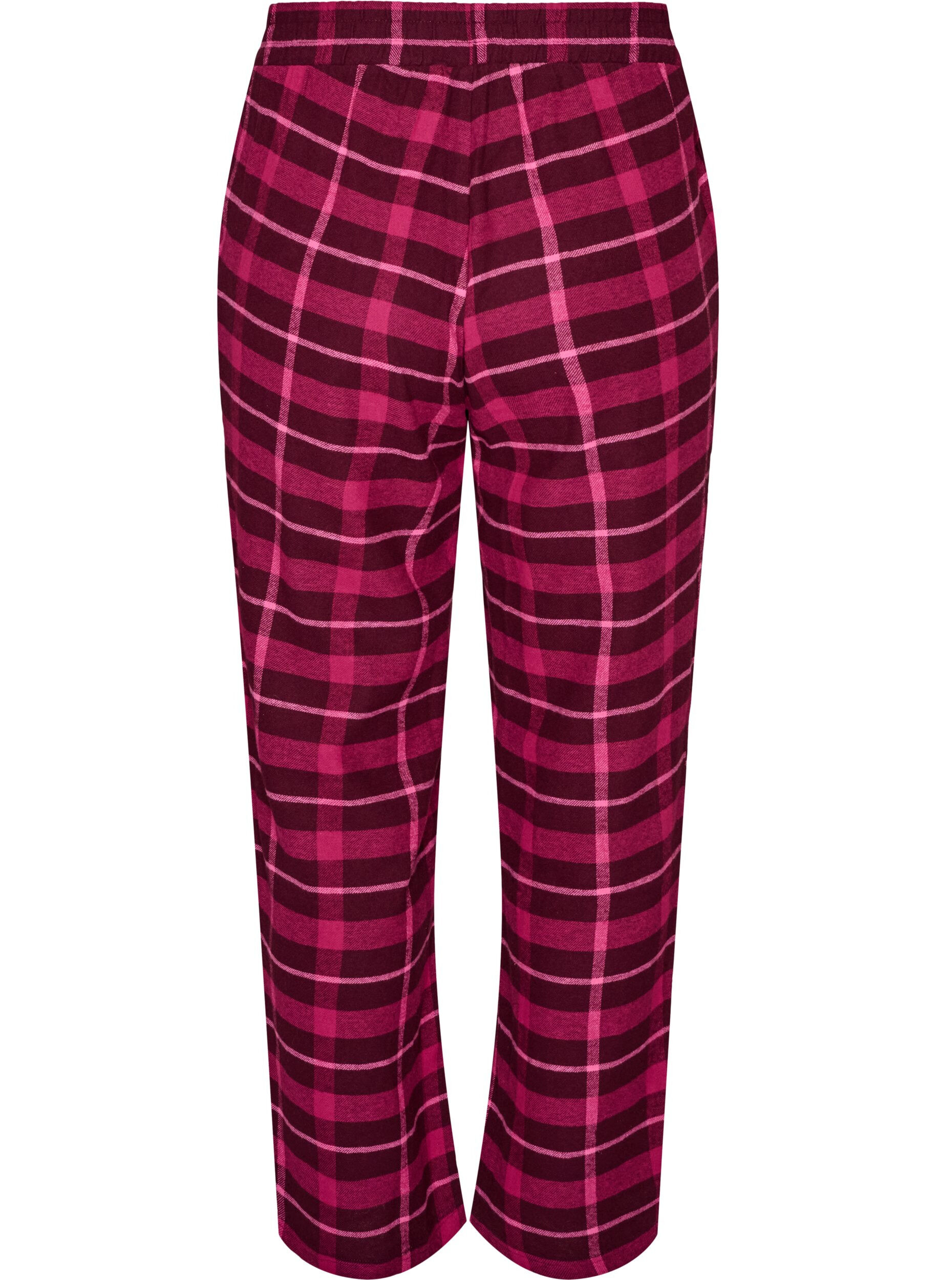 ZizziRuudulliset puuvillaiset pyjamahousut, Punainen, Packshot image number 1