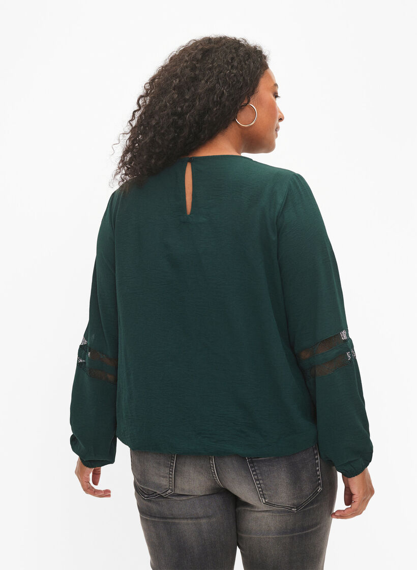 Pitkähihainen pusero, jossa on pitsiä, Scarab, Model image number 1