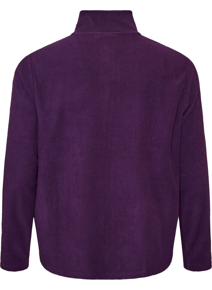 Fleecetoppi vetoketjulla ja korkealla kauluksella, Violetti, Packshot image number 1