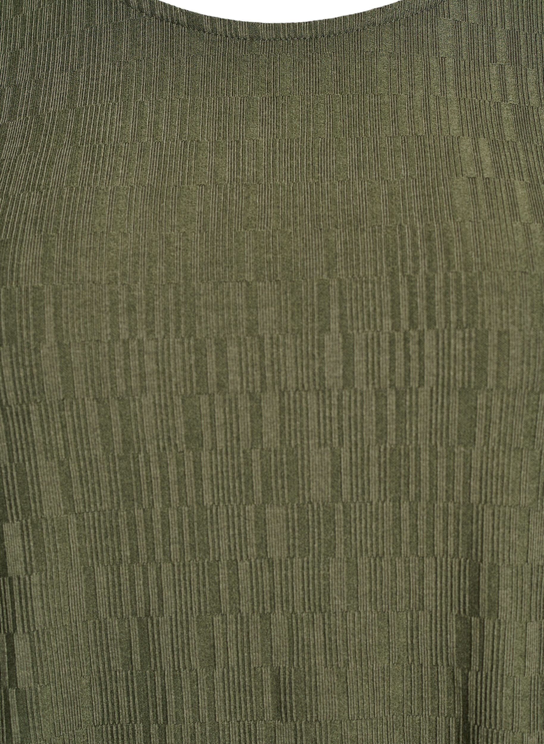 ZizziPusero tekstuurilla ja 3/4-hihoilla, Vihre&auml;, Packshot image number 2